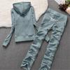 Women's Two-piece Casual Long Sleeved Hot Diamond Diamond Velvet Sports Casual Set