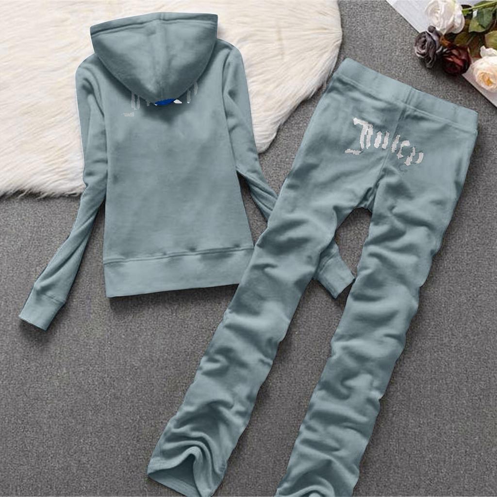 Women's Two-piece Casual Long Sleeved Hot Diamond Diamond Velvet Sports Casual Set