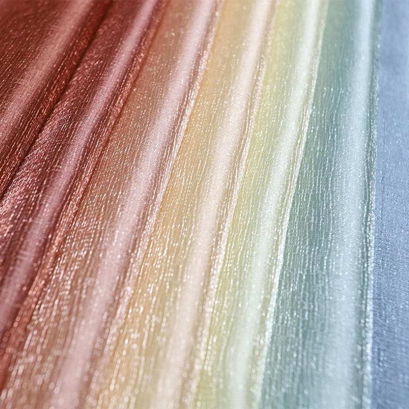 100x150cm Bark Wrinkled Thin Gradient Glitter Fabric for Dress Skirts Stage Costumes Sewing Glossy Needlework Decorative Cloth