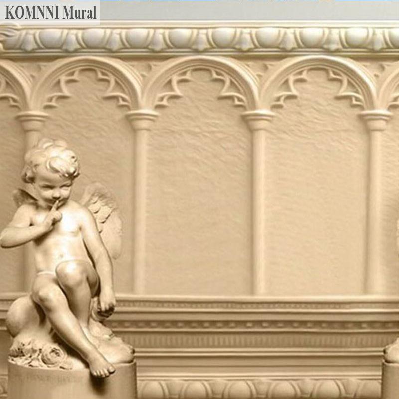 3D nástěnná tapeta Evropský styl 3D stereoskopický anděl Obývací pokoj TV Pohovka Pozadí Tapeta do ložnice