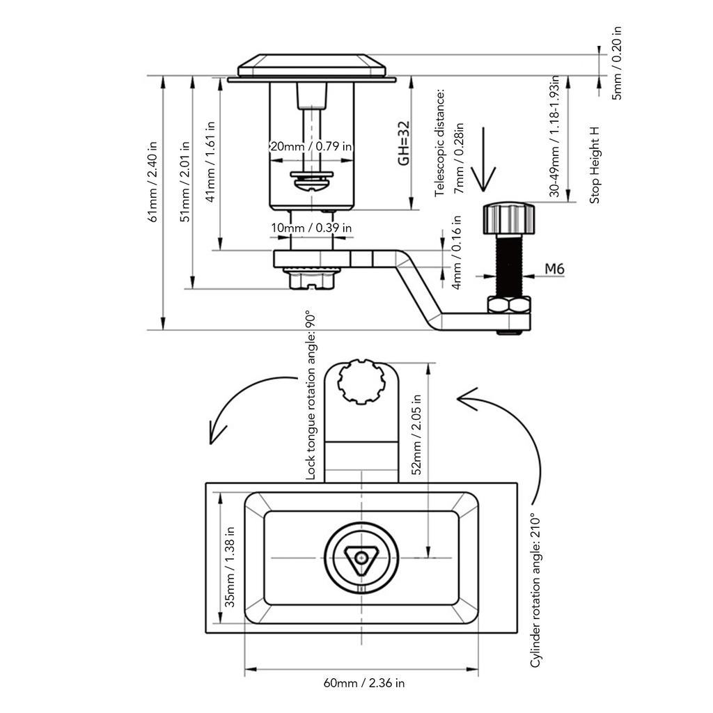 RV Storage Lock with Key Metal Easy Installation Enhanced Security Strong Protection for RV Travel Trailer Cargo Van