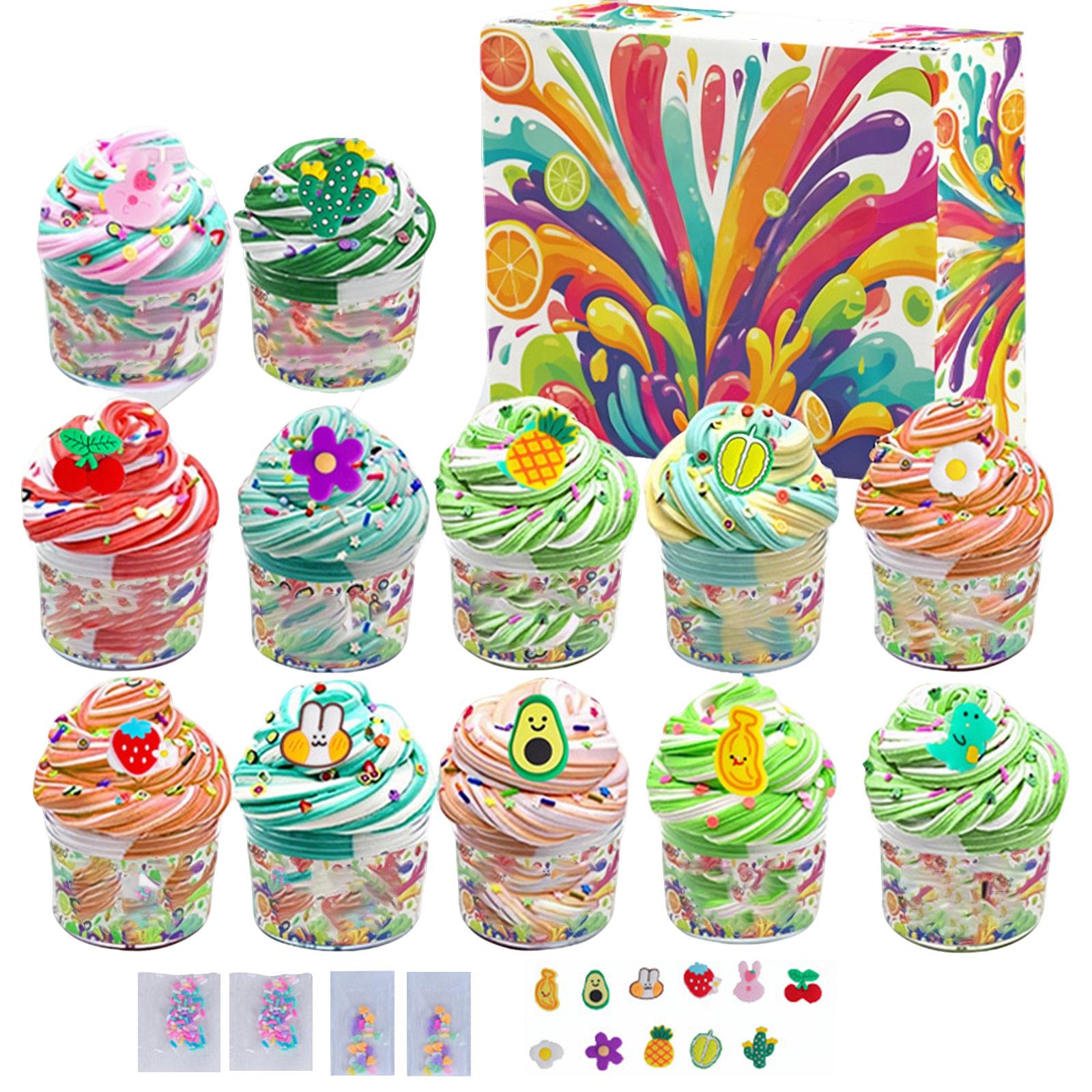 

12 Packs Butter Slime, Fruit Slime Kit For Easter Basket Stuffers, Soft And Non-Sticky Stress Relief Slime Birthday Gifts Easter Gifts One Size