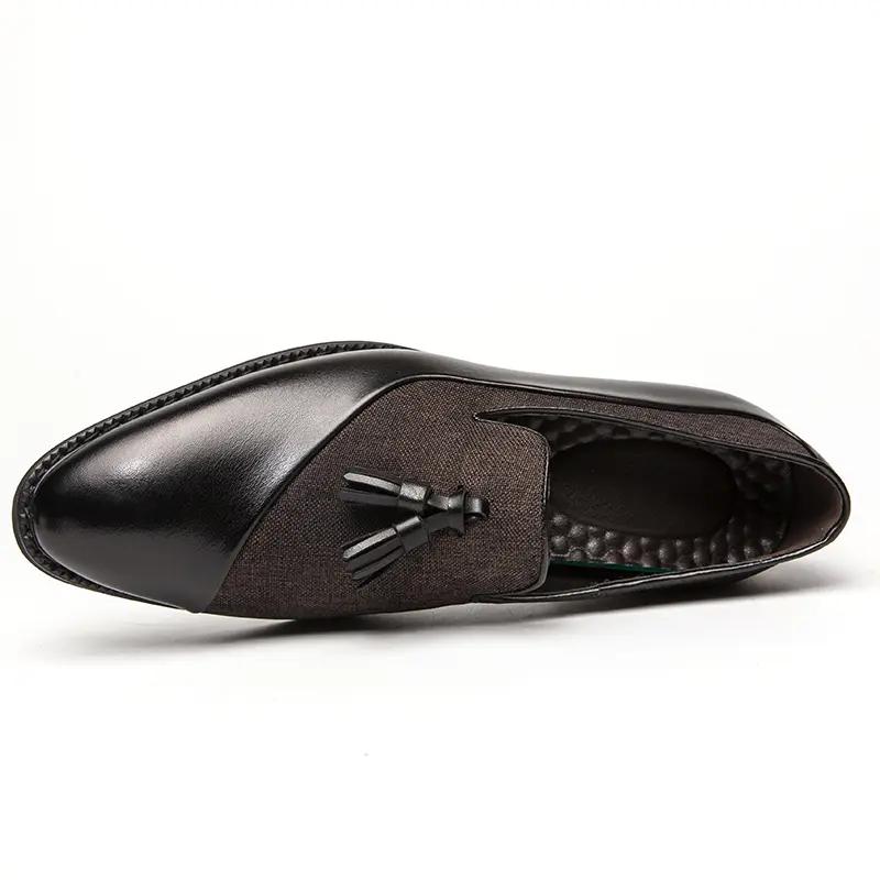 Belgische Herren-Loafer, blaue Abendschuhe, stilvolle formelle Leder-Blazer, Tanzschuhe für Männer