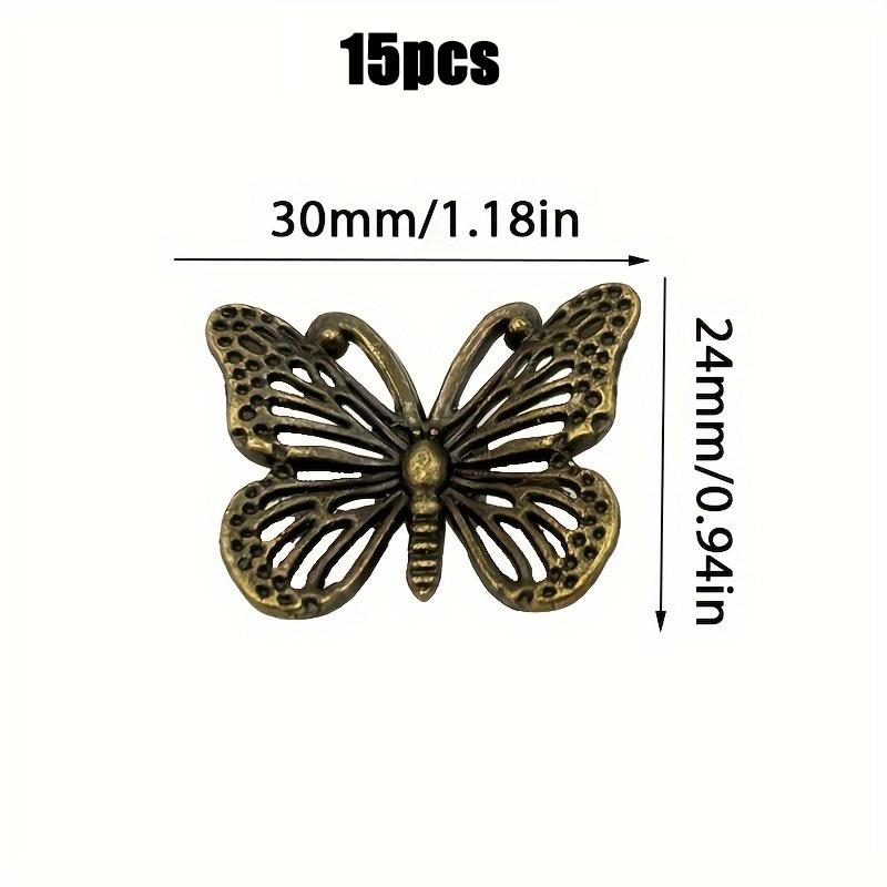 15 Pieces Antique Butterfly Drawer Pulls, Zinc Alloy Dresser Pulls, Wardrobe Jewellery Box Decorative Pulls, Cabinet Knobs
