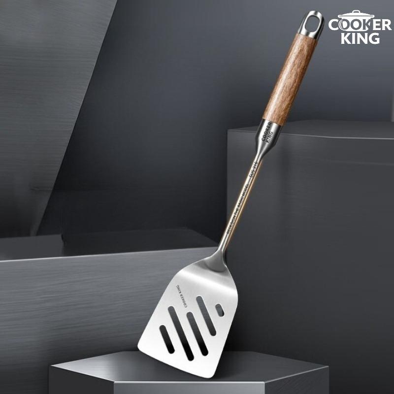 COOKER KING 316 Stainless Steel Wok Spatula Frying Spatula Imported Rosewood Handle One-piece Thickened Wok SpatulaKitchen Tools