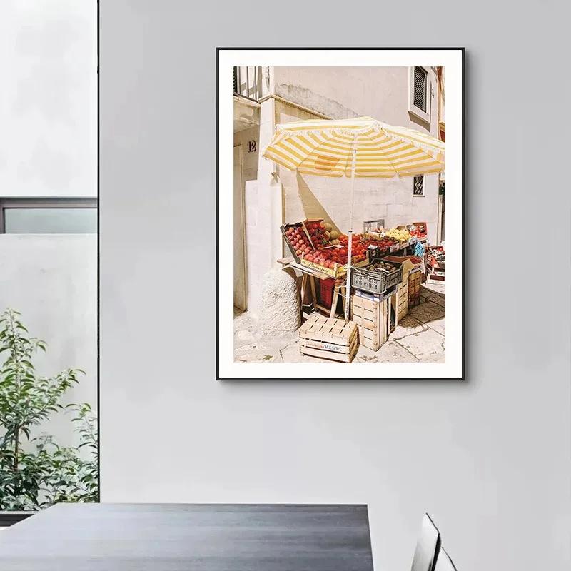 Italy Sicily Mediterranean Coast Posters Modern Landscape Posters and Prints Canvas Painting Decor Living Room Home Decoration
