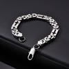 Vnox Byzantine Chain Bracelet for Men Dad, Stainless Steel Hollow Cross 8mm Width Lobster Clasp Wristband Religious Jewelry Gift
