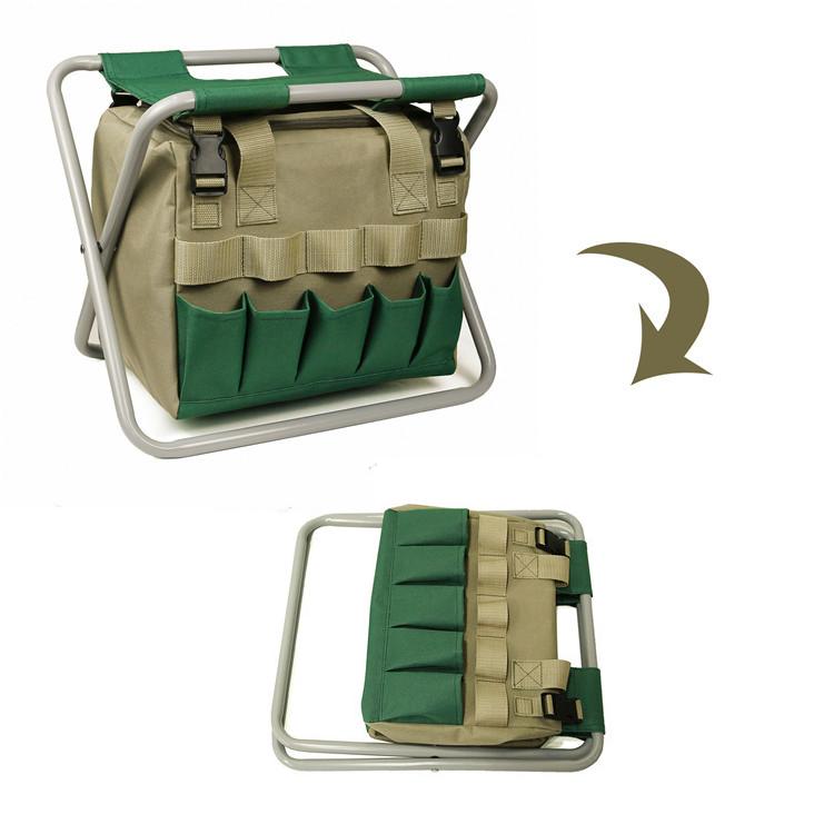 Nylon Material Steel Tube Green Folded Chair