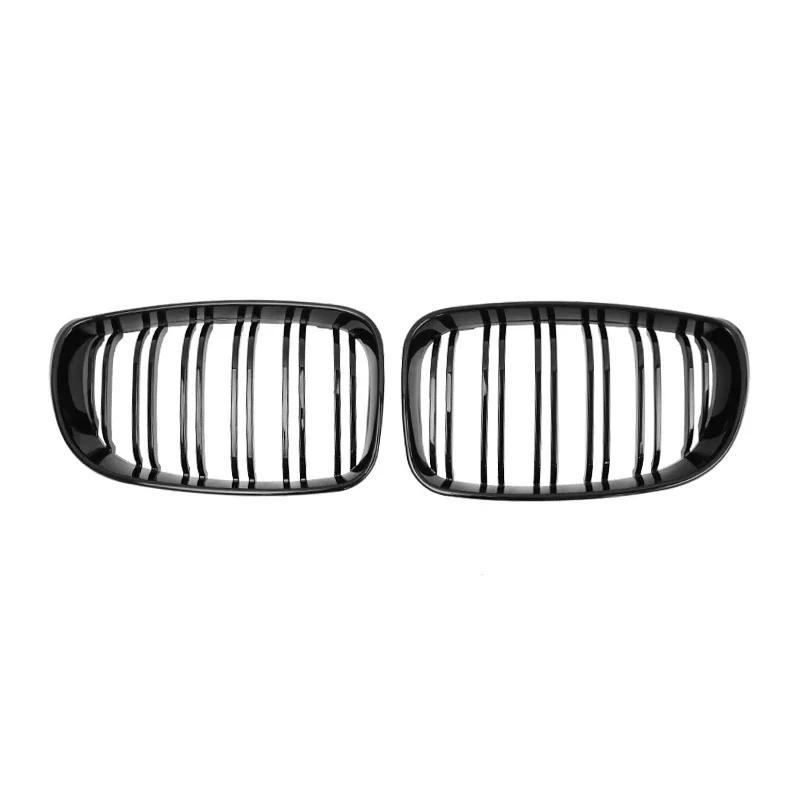 For BMW  E81 E82 E87 E88 1 series Car Front Bumper Kidney Grille Racing Grills Grilles Gloss Black Dual Slats Grill 2007-2011