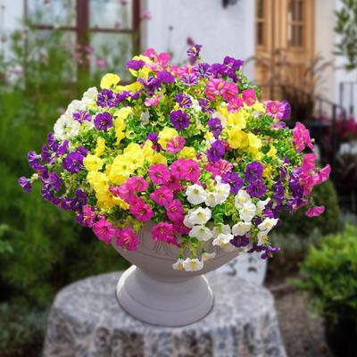 8x Künstliche Blumenstrauß, Herbst Frühlingsdeko, Outdoor Grünpflanzen Sträucher Pflanzen, Blumenarrangement für