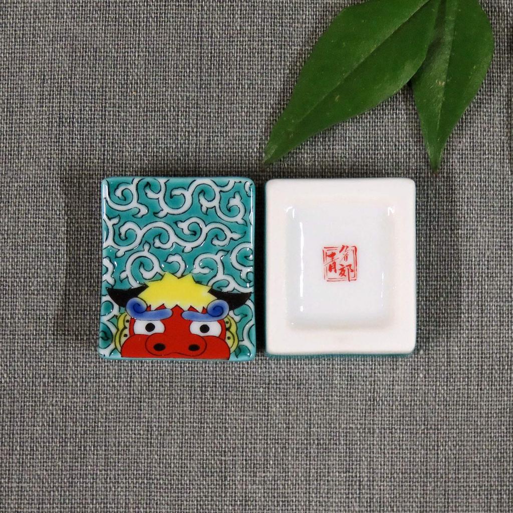 Stylish Kutani Ware Chopstick Rest Pair Set with Lion Dance Ceramic Cutlery Made In Japan Design, Rest,