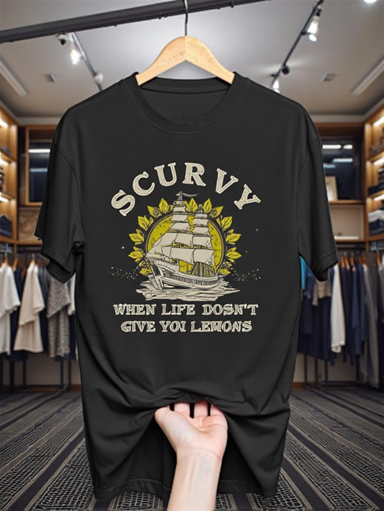 

Vintage Nautical Scurvy Pirate Graphic T-Shirt 100% Cotton O-Neck Short Sleeve Summer Casual Mens T-shirt Streetwear - Men s ... S разноцветный