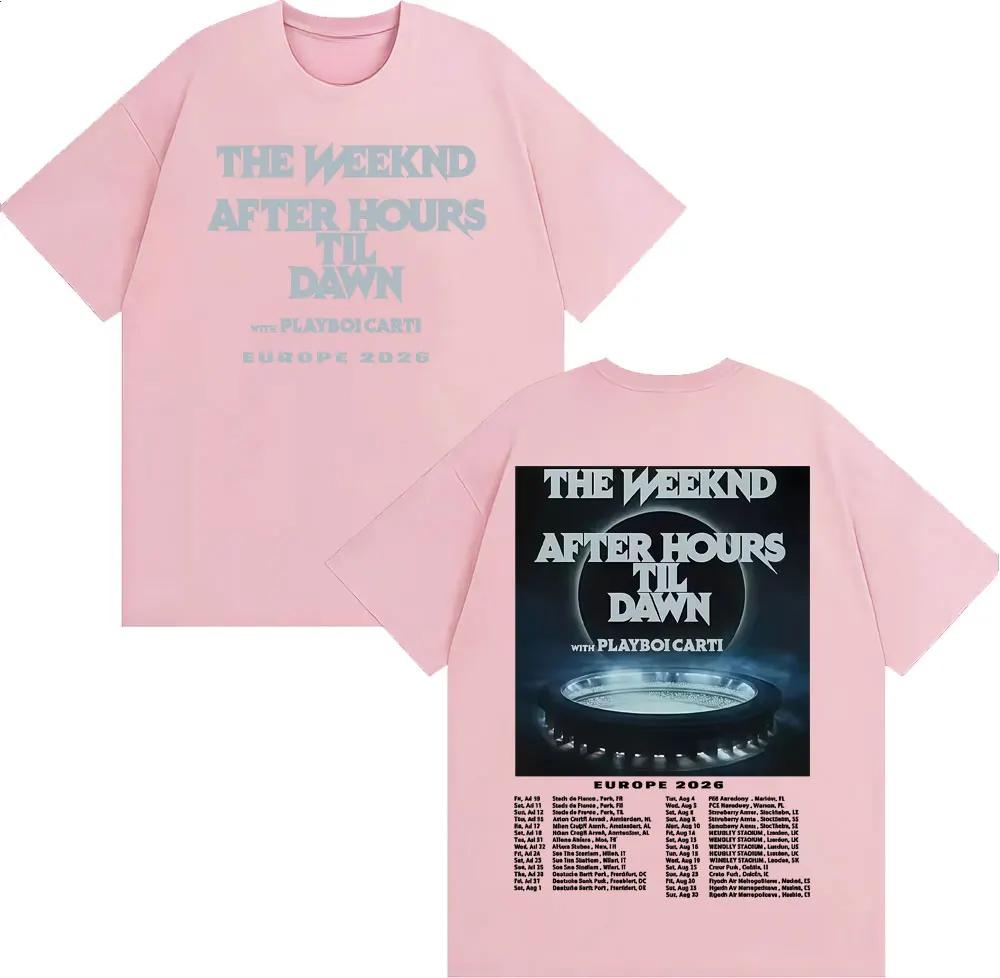 The Weeknd After Hours Til Dawn Europe 2026 Tshirts Men Women Fashion Hip Hop Style T Shirt Vintage Casual Short Sleeve Tshirt