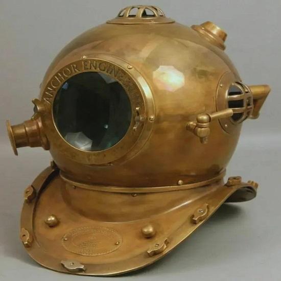 Mark V Divers Helmet Replica Solid Brass Iron, Nautical Decor