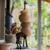 Porta asciugamani di carta a forma di giraffa Decorazione da scrivania metallo Ferro Supporto per fazzoletti Bagno Cucina Stand Gadget Rack Organizer Storage
