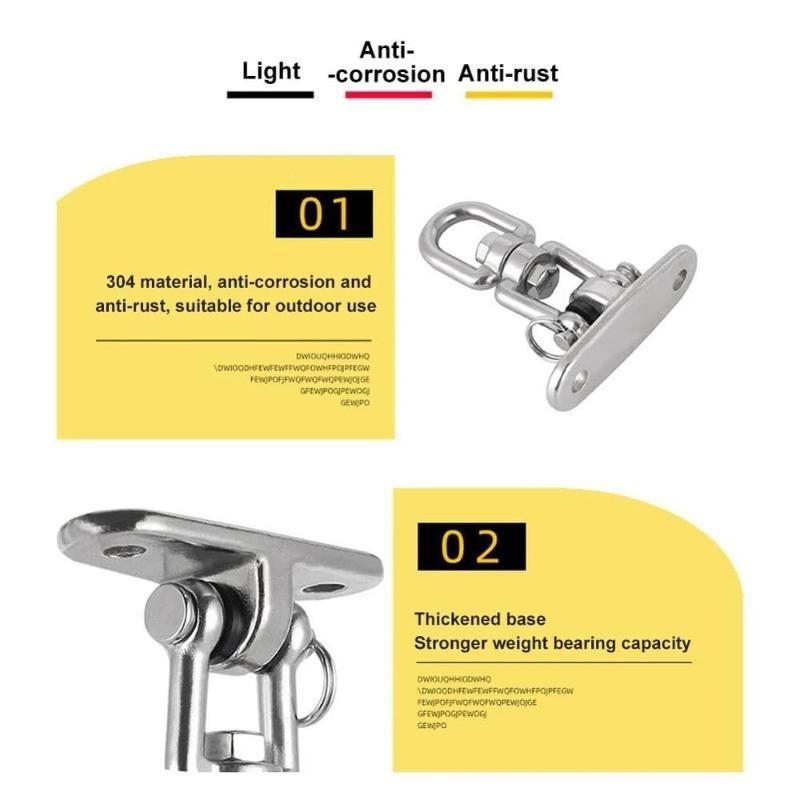 304 Stainless Steel 360 ° Rotating Roof Suction Cup Swing Buckle Outdoor Swing Chair Hammock Hook Fixing Plate