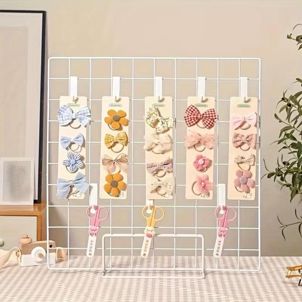 Metal Display Rack Grid Desktop Stand Modern Storage Rack  Jewelry Booth Rack