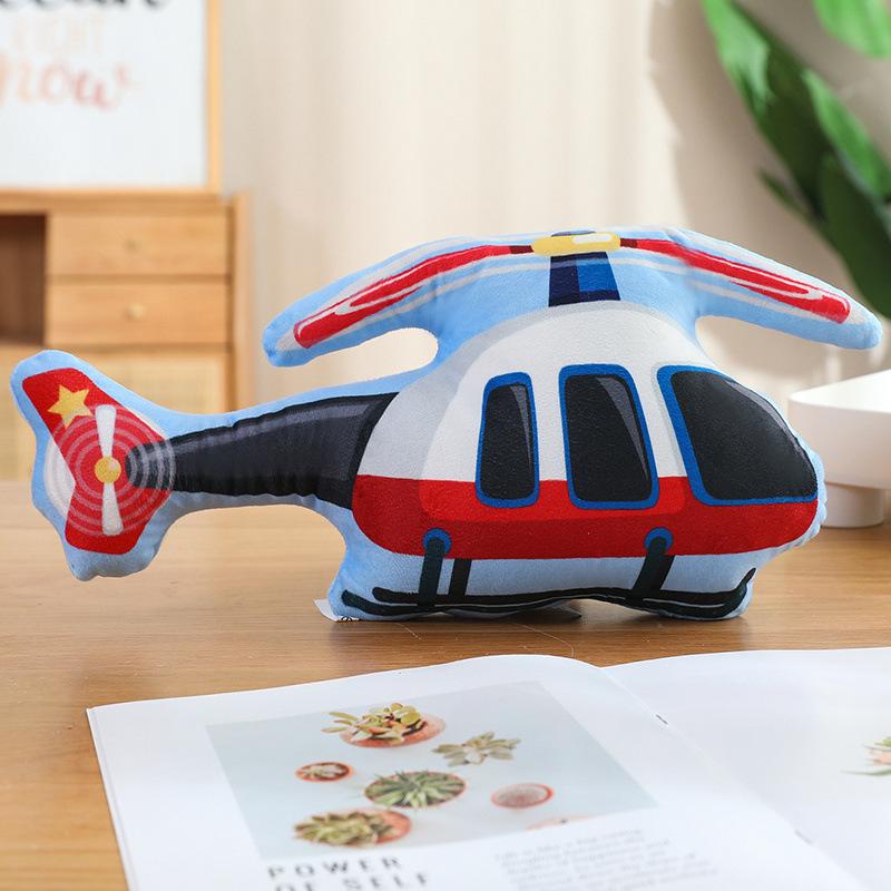 

Cartoon Police Car Fire Truck Throw Pillow Plush Toy Doll Excavator Train Doll Home Pillow Doll size as shown