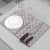 Thickened Microfiber Dish Drying Mat Absorbent Drain Pad Table Mat Draining Mat  Kitchen