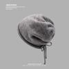 Baotou Hat Men's All Match Woolen Hat Drawstring Design Pile Hat Large Head Circumference Warm Knitted Hat Trendy