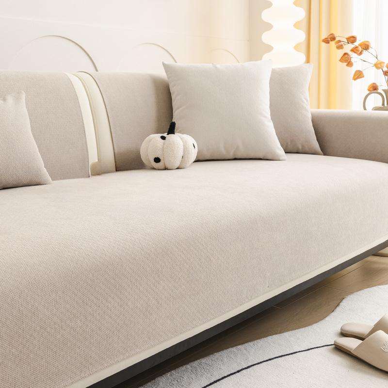 Sofa Cushion Four Seasons Universal Non-Slip Seat Cushions Chenille Simple Modern Solid Color Sofa Cover Cover Cloth