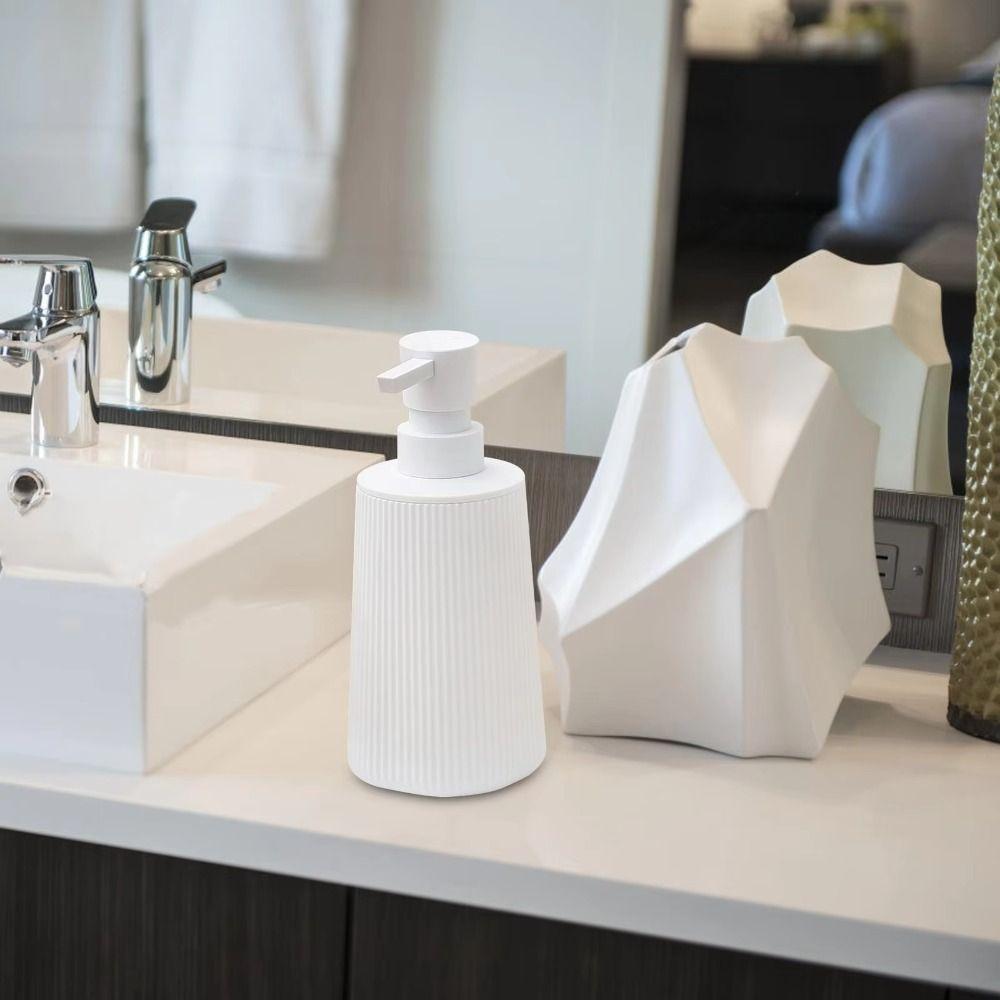 Press Pump Handwash Container Modern Ribbed Soap Lotion Bottle Lotion Gel Jar Farmhouse Style