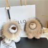 Stuffed Lion Plush Pendant Mink Fur Cute Animal Keychain Kawaii Plush Lion Keychain  Children