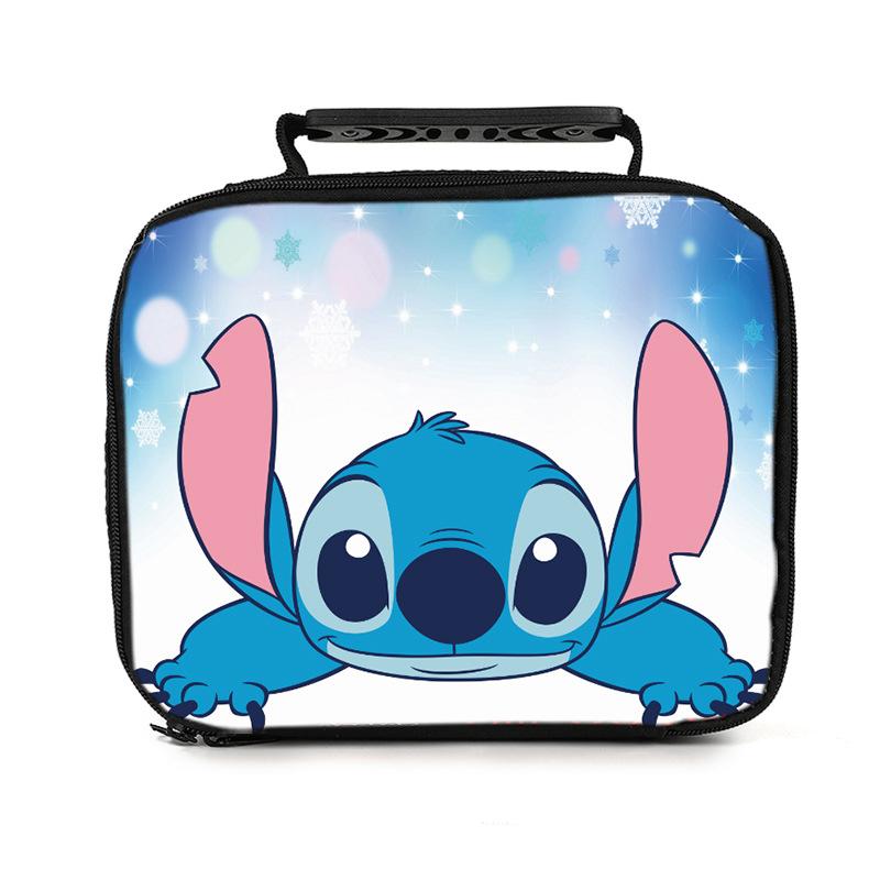 

Lilo And Stitch Kids Insulated Lunch Bag School Picnic Pack Box Handle Handbag Snowflake