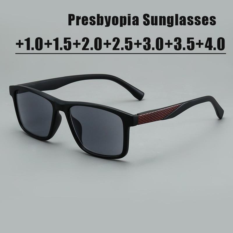 Occhiali da Sole Presbiopia Stile Sportivo Diottria Fino a +4.0 Montatura Quadrata Classica Occhiali da Sole per Donna Lente Grigia Occhiali da Esterno per Uomo