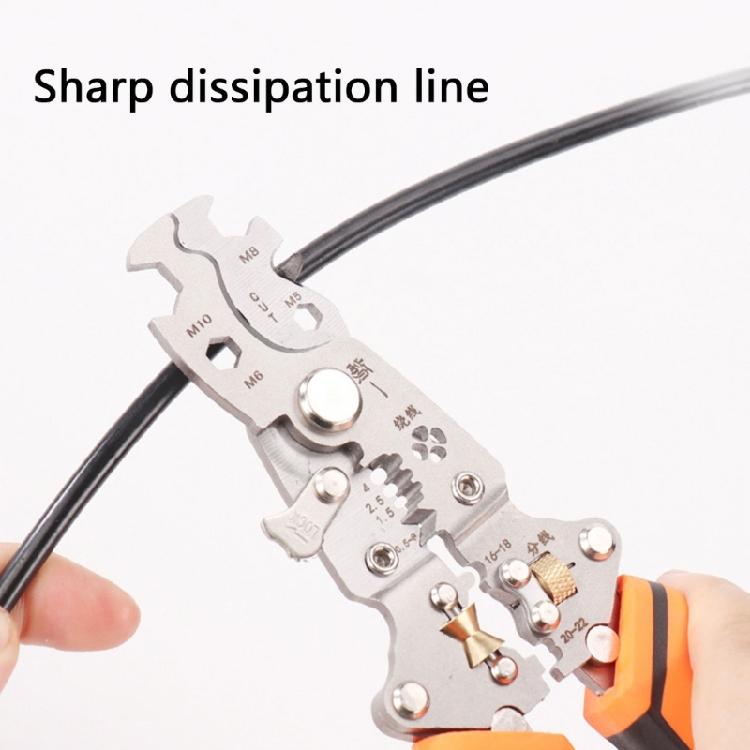 8inch Foldable Wire Stripping Pliers Crimper Cable Cutter Crimping Pliers Terminal Wire Stripping Shearing Cutting