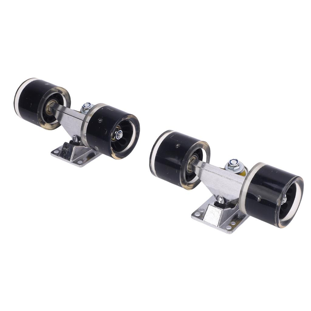 1 Pair Skateboard Trucks and Wheels PU Longboard 3.2 Inch Trucks Wheels Combo Set for Cruiser Aluminum Alloy 55x45mm