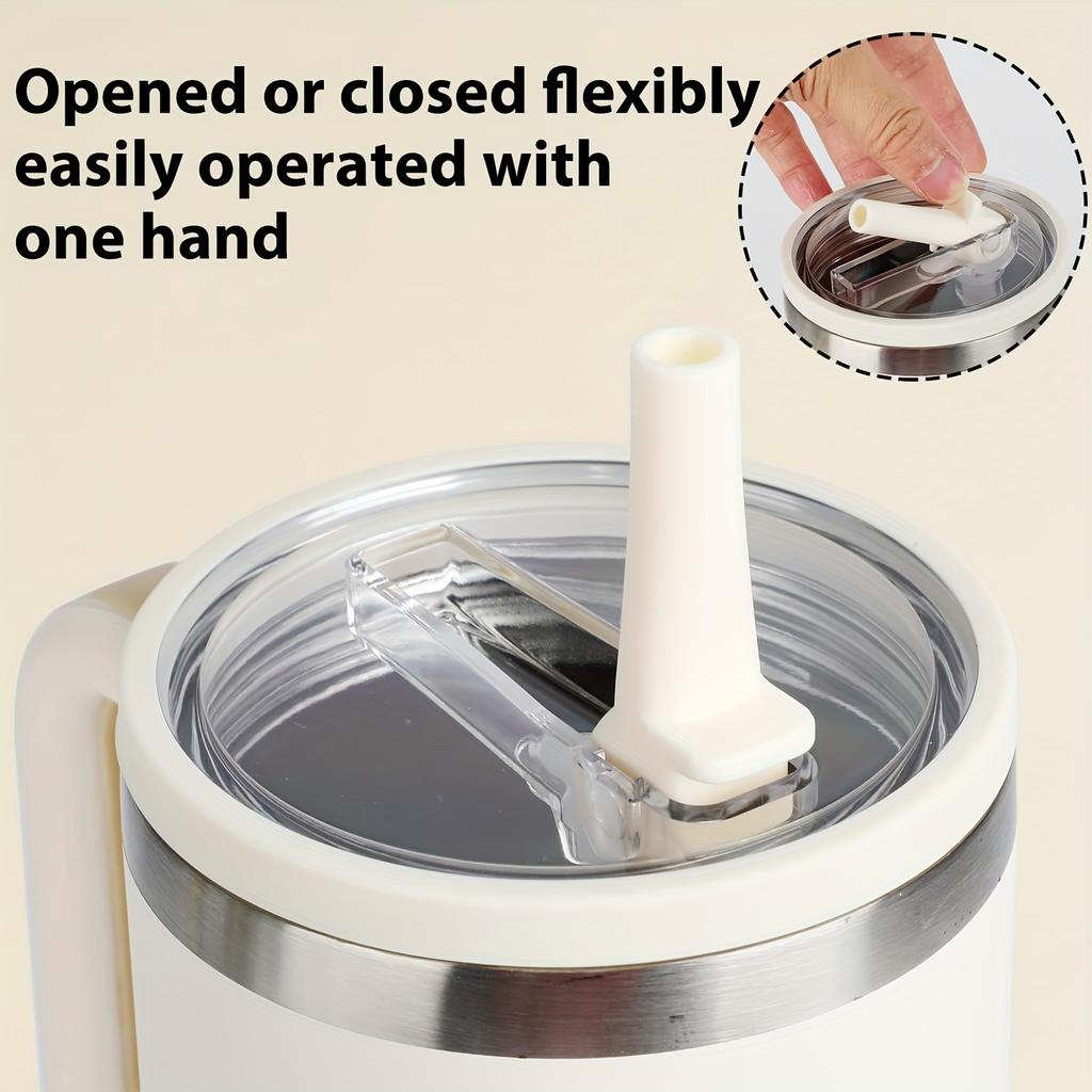 Anti-Spill Lid 40oz Reusable Eco-Friendly Cup Cover, Creative Spiral Straw Cap, Drinkware Accessory, Casual Style