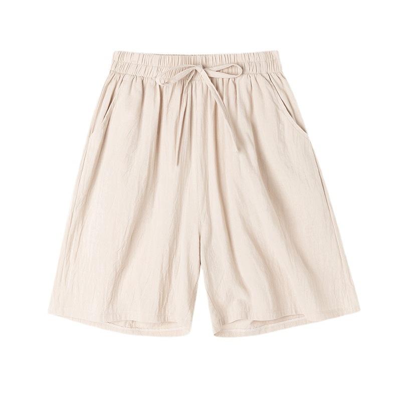 Zomer Katoen Linnen Shorts Dames Sportschool Workout Shorts Effen Kleur Casual Basic Korte Broek Hoge Taille Shorts Sport