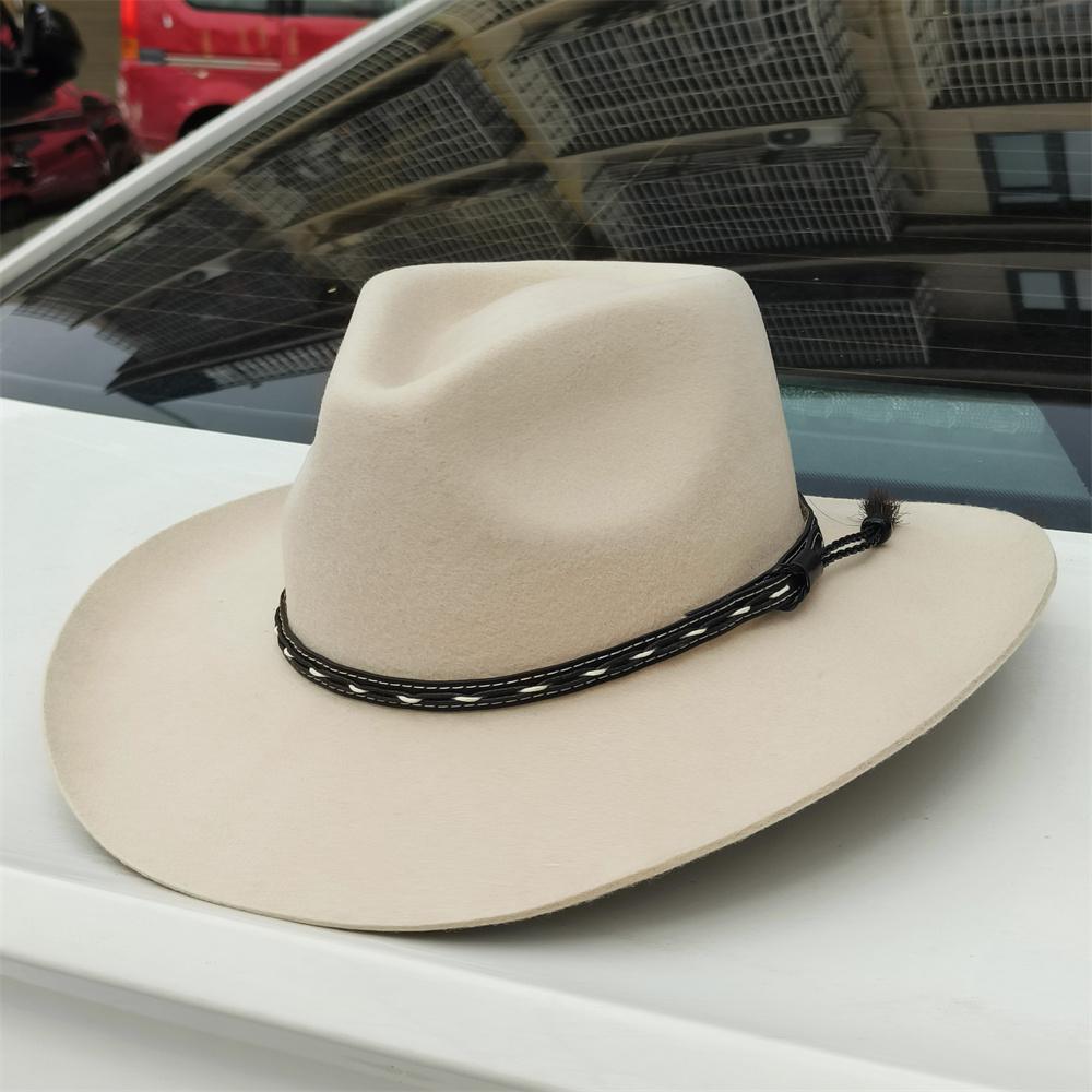 55-60 cm große Größe Hut WOLL Cowboyhüte für Männer Frauen Cowboyhut Gürtel breite Krempe Filzhut kundenspezifisch 4 Größen Outdoor Sombrero Hombre