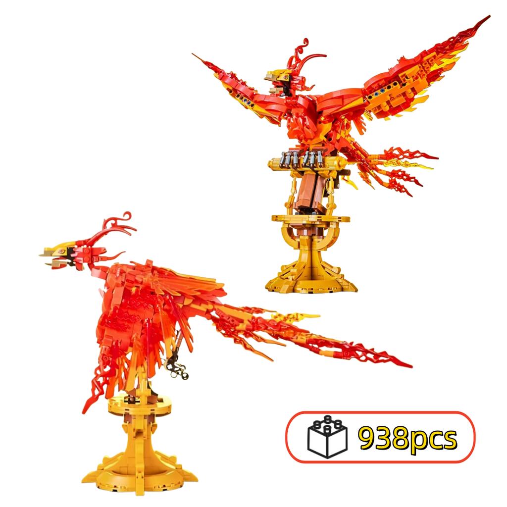 Technical Fire Phoenix Building blocks Kit MOC Assembly Bricks DIY tabletop decorations Model birthday Christmas Gift