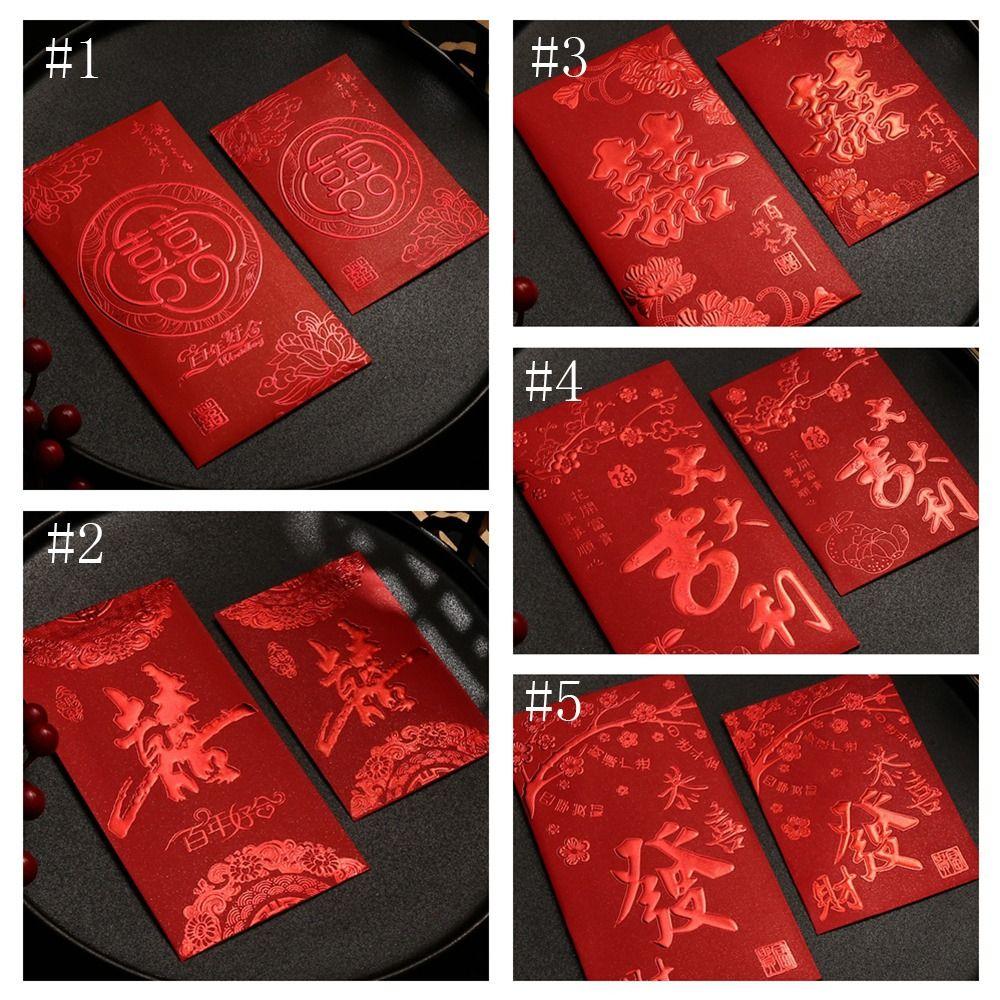 Festive Wedding Red Envelopes Cartoon New Year Money Red Envelope Red Envelope for 6pcs Party Gifts