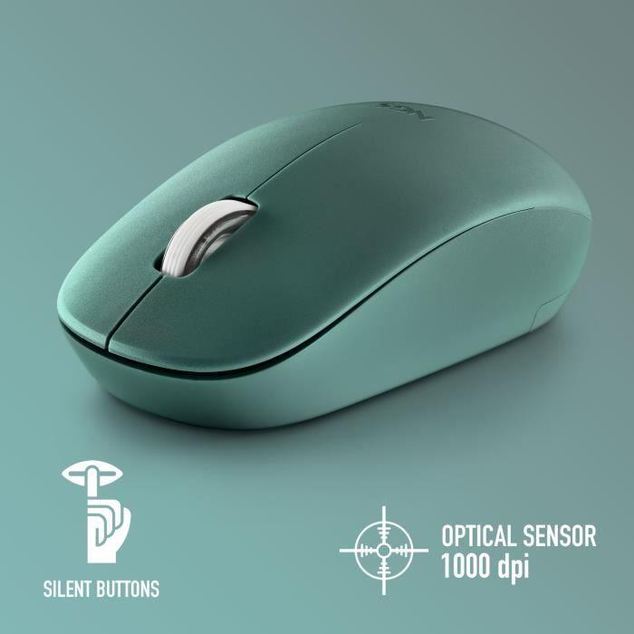 Souris Optique Sans Fil - NGS - FOG PRO GREEN - 1000 DPI - Boutons Silencieux - Couleur Verte