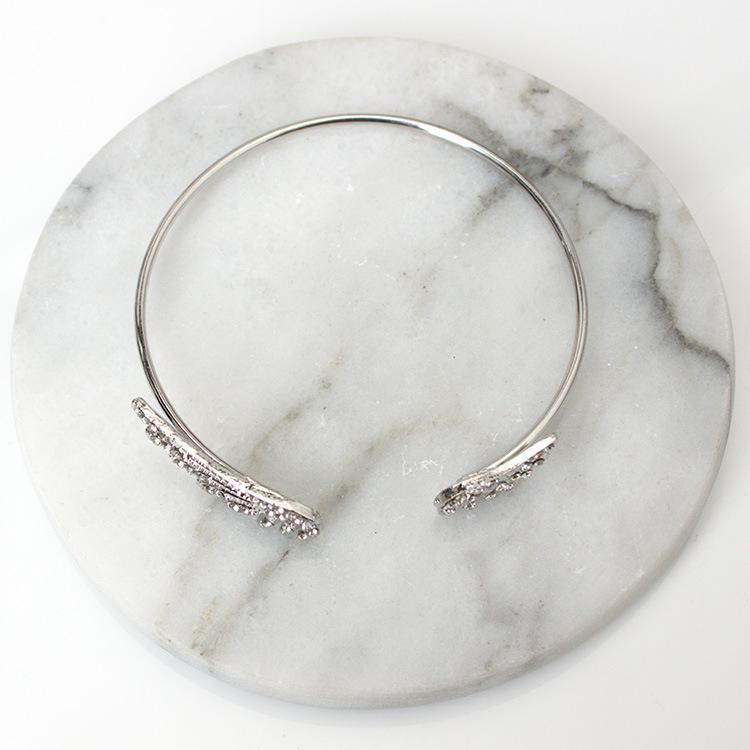 Korean-Style Angel Wings Rhinestone Bangle Bracelet
