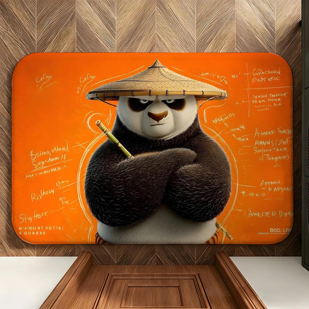 Movie K-Kung Fu P-Panda Floor Mat Soft Flannel Floor Mat Suitable for Entryways, Living Rooms, Bedrooms, and Bathrooms