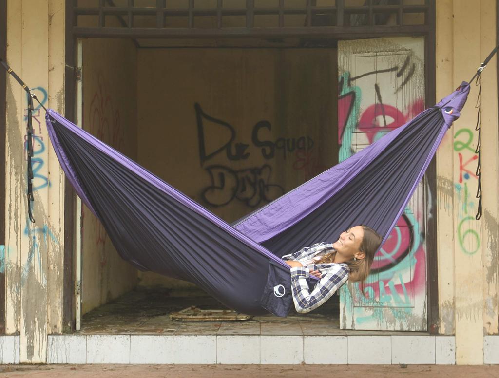 Moon Fair Trade Handmade Person King Size Lightweight Hammock for and Everyday Only Parachute Sets Up in Less Than 1 & 1-2 Travel, Camping, Use. XXL,
