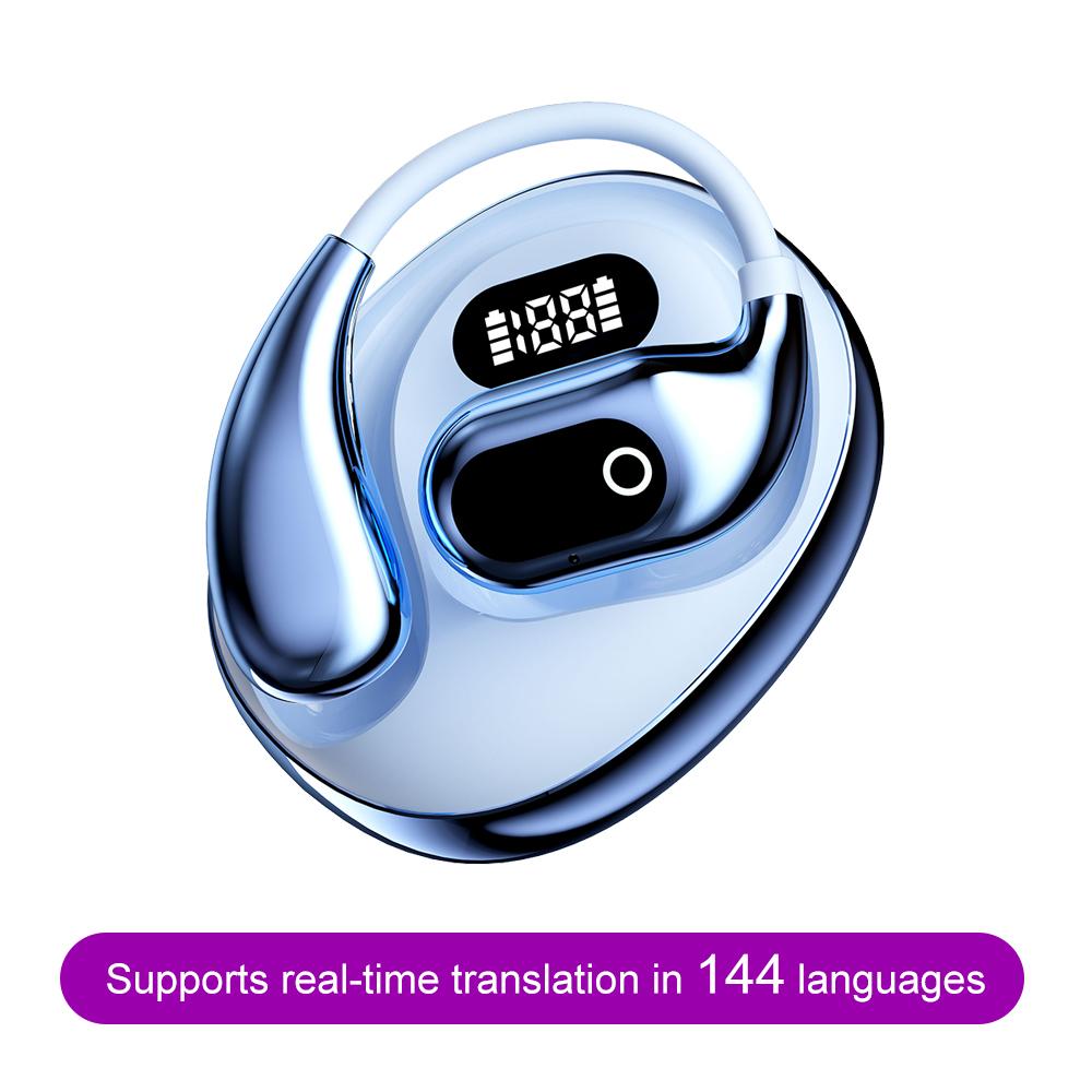 144-Language AI Translator Headphones Bluetooth 5.3 Wireless Two-Way Real-Time Translation For Business Global Travelers Earbuds