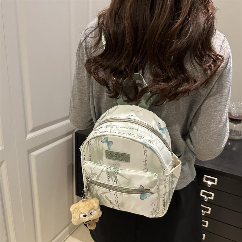 Schoolbag1011 New National Style Literary School Bag Women's University Leisure Travel Butterfly Backpack Large Capacity Junior High School Student