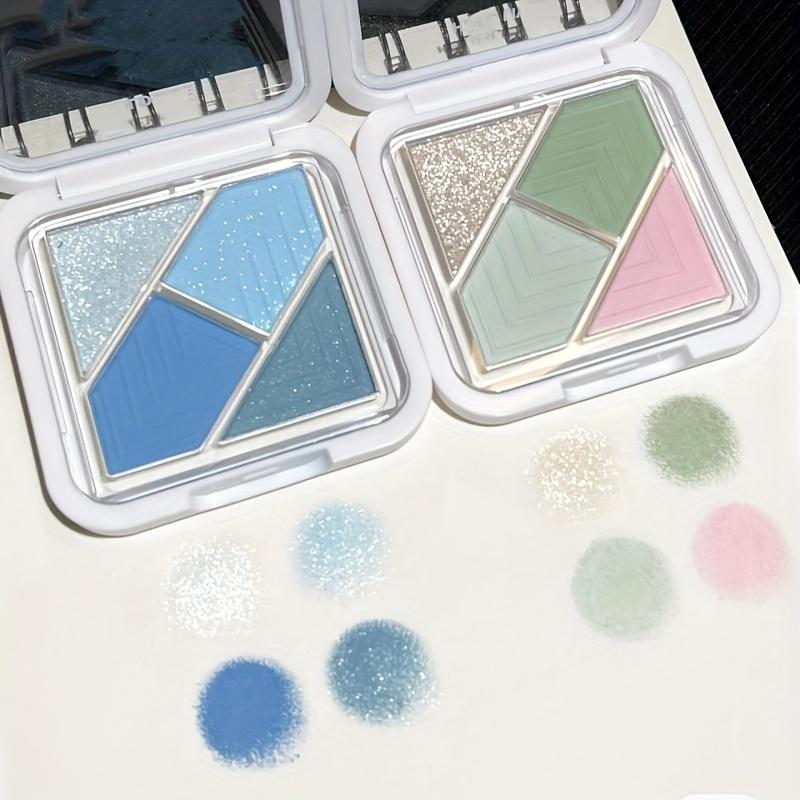 Portable Reverse World Čtyřbarevná paleta očních stínů Spice Girl Pink Summer Blue Green Pocket Eyeshadow