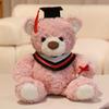 25cm Kawaii Graduation Dr.Bear Plush Toy Cute Christmas Hat Teddy Bear Soft Doll Boys Girls Kids Students Graduation Lovely Gift