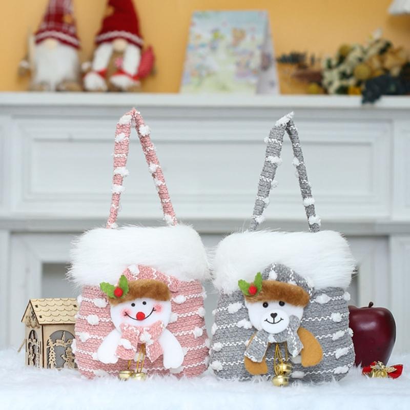 Holiday Gift Sacks Candy Handbag  Snowman Santa Gift Bag For Christmas Parties Family