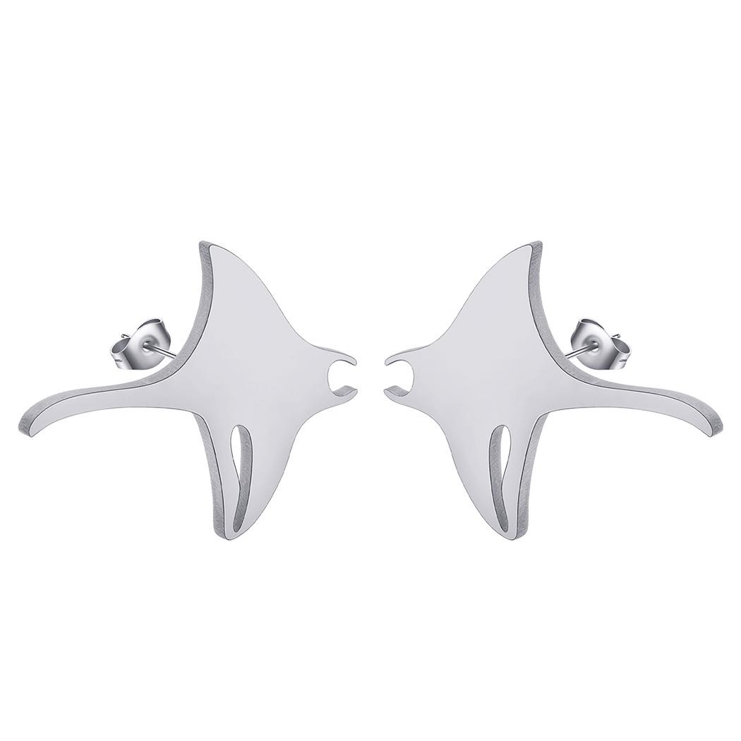 

Marine Animal Manta Ray Earrings Lovely Design Gold Plated Stainless Steel Cartilage Piercing Earring