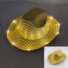 Four Color Led Light Up Western Cowboy Hat With Sequin Pattern For Party Cosplay Stage Performance