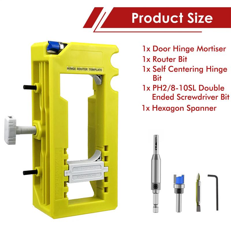 Door Hinge Jig Door Hinge Mortiser Hinge Installation Kit Door Hinge Jig Kit for Door Hinge Router Template Removable Inserts