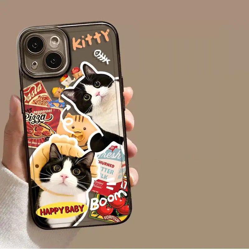 Funny Cartoon Dog Couple Phone Case For iPhone 15 11 12 14 13 Pro Max Mini XS Max XR SE2 7 8 Plus Cute Animal Mobile Phone Cover