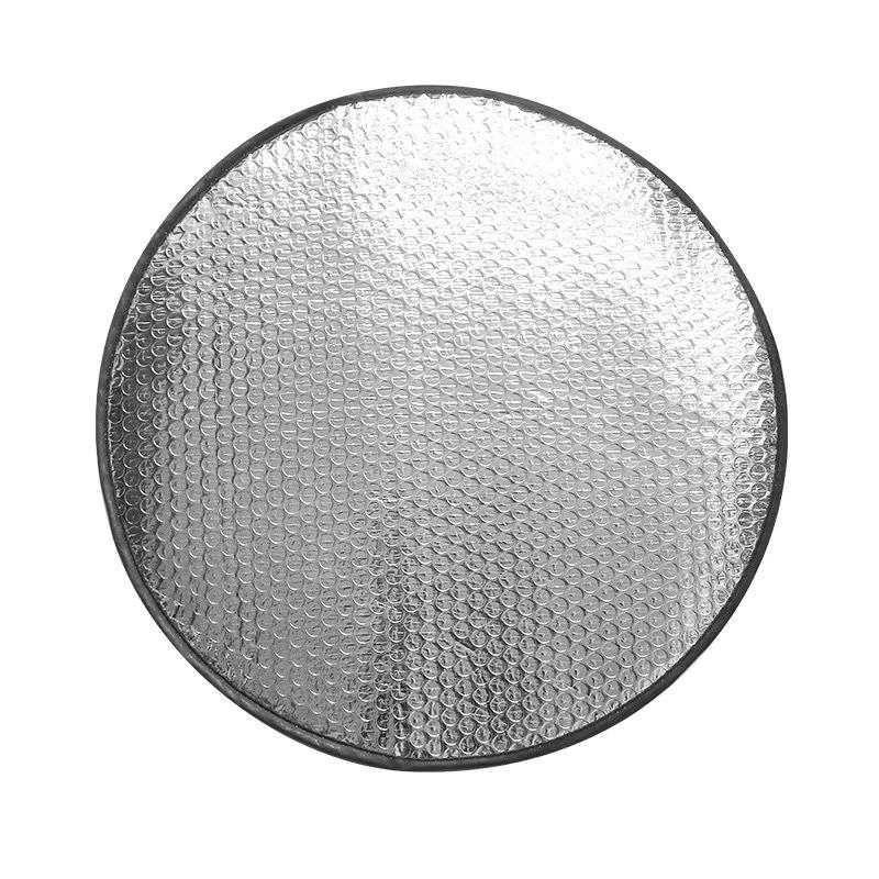 Universal Car Steering Wheel Cover - 190T Silver, 42CM, with Sunshade and Heat Insulation Protection